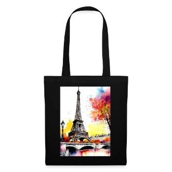 Eiffel Tower in autumn watercolour - Tote Bag - black - Front
