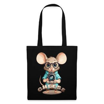 Souris avec caméra - Sac en tissu - noir - Devant