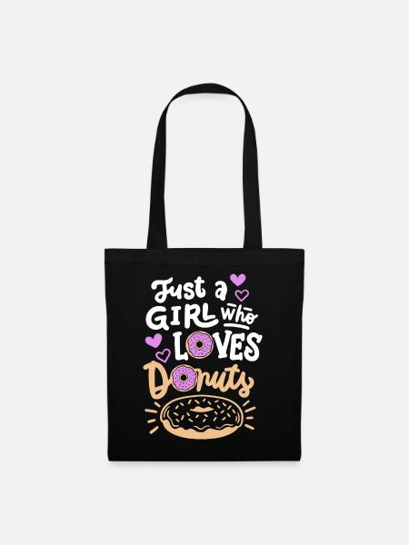 Donut Spruch - Stoffbeutel - Schwarz