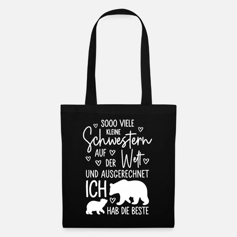 So viele Schwestern Eisbär Beste kleine Schwester - Stoffbeutel - Schwarz