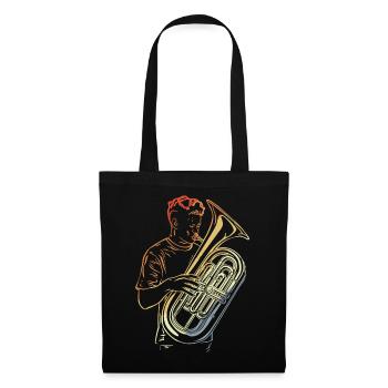 Tuba Drawing Vintage - Tote Bag - black - Front