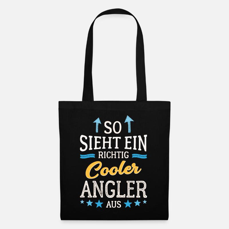 So sieht ein richtig cooler Angler aus Fischer - Stoffbeutel - Schwarz