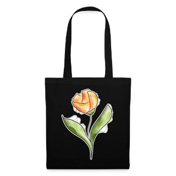 Tulpe - Stoffbeutel - Schwarz - Vorne