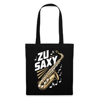 Zu Saxy Saxophon Saxophonist - Stoffbeutel - Schwarz - Vorne