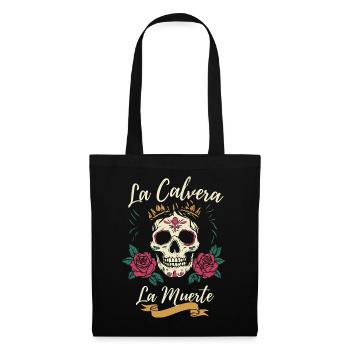 Sugar Skull Weihnachten Mann Floral Geschenk - Stoffbeutel - Schwarz - Vorne