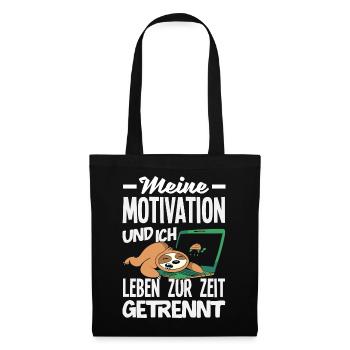 Ma motivation et moi - Paresseux séparé - Sac en tissu - noir - Devant