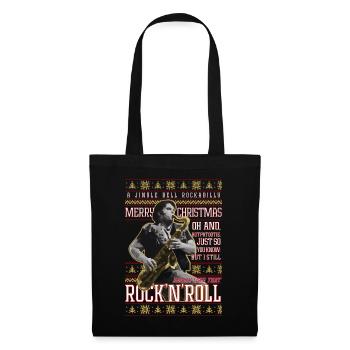 Eddie Rockabilly Saxophon Hässlicher Weihnachtspullover - Stoffbeutel - Schwarz - Vorne