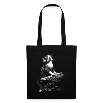 Cat Plays Synthesizer - Music Producer Gift - Tote Bag - black - Front