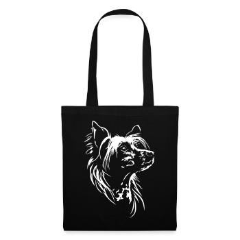 Chinese Crested Dog Silhouette Hunde Wilsigns - Stoffbeutel - Schwarz - Vorne
