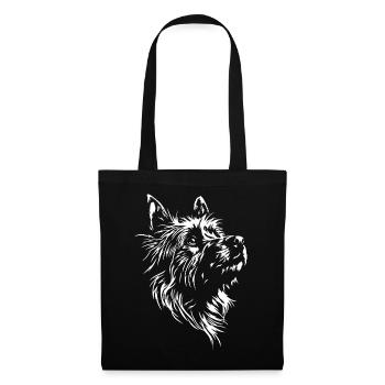 Silhouette de chien Australian Terrier Saules - Sac en tissu - noir - Devant