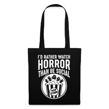 Horror statt Social Popcorn Tee - Stoffbeutel - Schwarz - Vorne