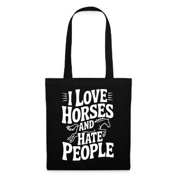J’adore les chevaux et je déteste les gens - Sac en tissu - noir - Devant