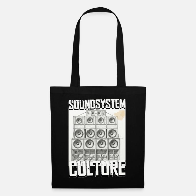 Soundsystem Culture Skizze - Stoffbeutel - Schwarz