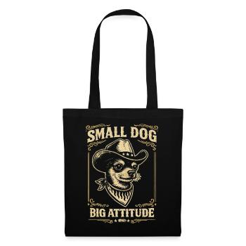 Small Dog, Big Attitude – Vintag Cowboy Style - Tote Bag - black - Front
