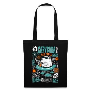 Capybara All Chill Funny Animal - Stoffbeutel - Schwarz - Vorne