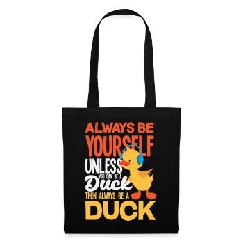 Motifs drôles de canards Citons amoureux de canards - Sac en tissu - noir - Devant
