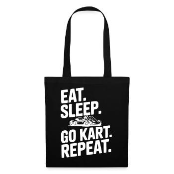 Mange. Dors. Go Kart. Répétez. - Sac en tissu - noir - Devant