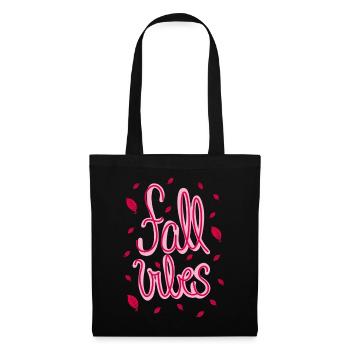 Fall Vibes - Kreatives, selfmade Herbstdesign - Stoffbeutel - Schwarz - Vorne