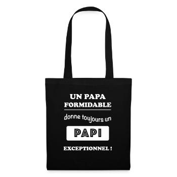 Annonce Papi drôle - Sac en tissu - noir - Devant