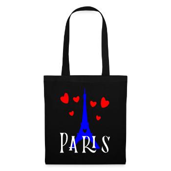 Paris,Tour Eiffel,France - Sac en tissu - noir - Devant