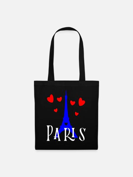 Paris,Eiffelturm,Frankreich - Stoffbeutel - Schwarz