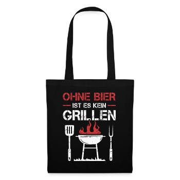 Griller BBQ Grill Grillmeister Grillen Grillparty - Stoffbeutel - Schwarz - Vorne