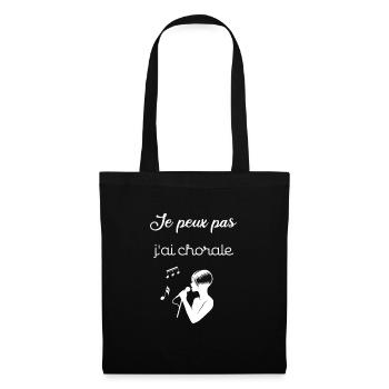 Je peux pas, je chante - Sac en tissu - noir - Devant