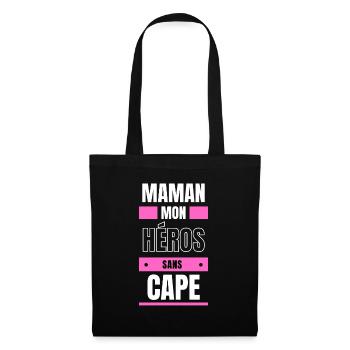 maman mon héros sans cape - Sac en tissu - noir - Devant