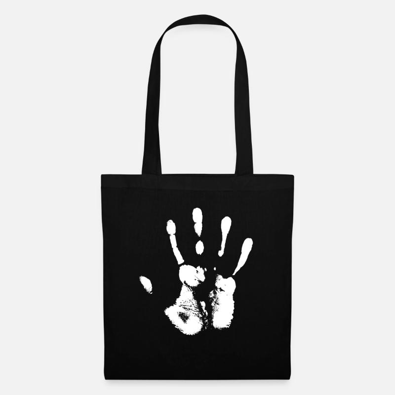 weiße Hand - Stoffbeutel - Schwarz