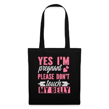 yes i m pregnant please don t touch my belly - Sac en tissu - noir - Devant