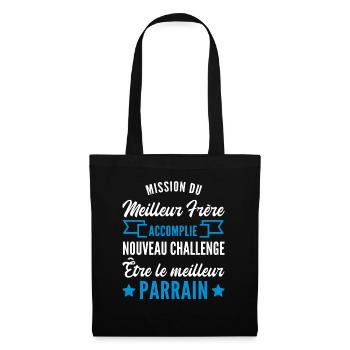 nouveau challenge être parrain / futur parrain - Sac en tissu - noir - Devant