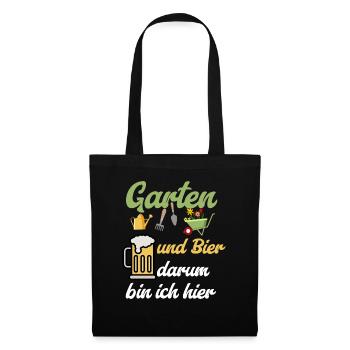 garten und bier - Stoffbeutel - Schwarz - Vorne