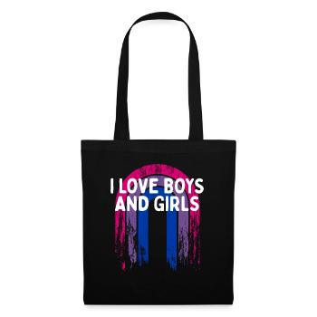 I Love Boys and Girls Bisexual LGBTQ Bi Pride Gay - Tote Bag - black - Front