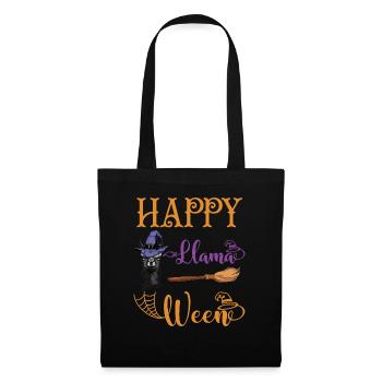Happy Llamaween llama halloween funny costume boys - Sac en tissu - noir - Devant