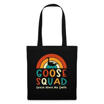 Goose Squad : oiseau mignon, oies drôles, nature - Sac en tissu - noir - Devant