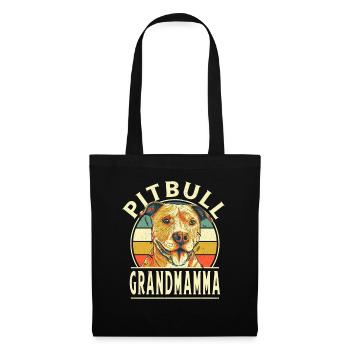 Pitbull Grandmamma Retro Grandma Vintage Grandmom - Stoffbeutel - Schwarz - Vorne