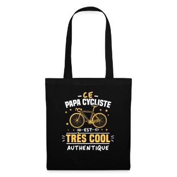 Ce papa cycliste est cool et authentique - Sac en tissu - noir - Devant