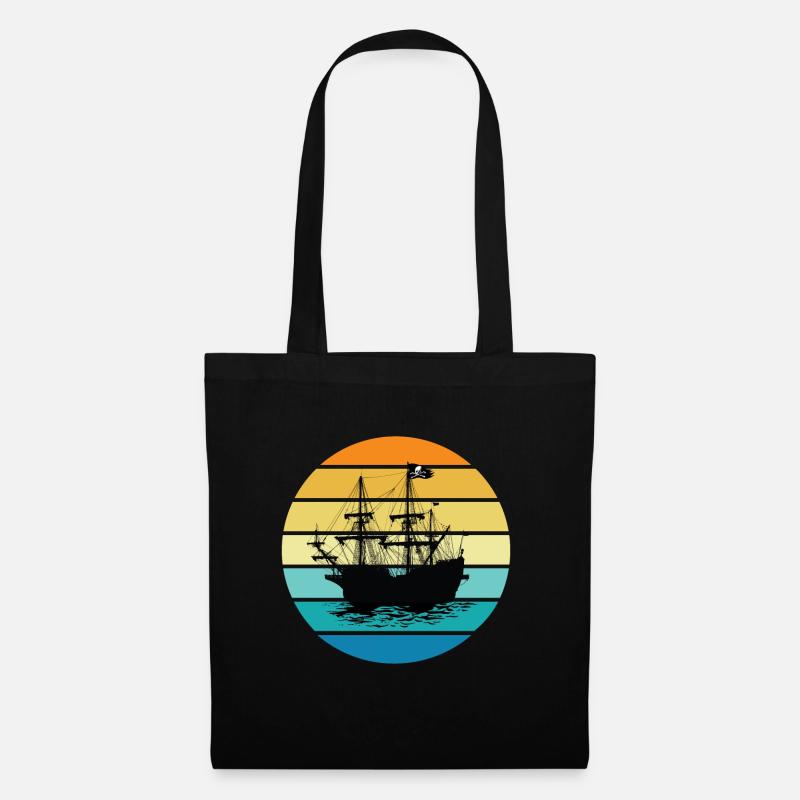Piratenschiff - Stoffbeutel - Schwarz