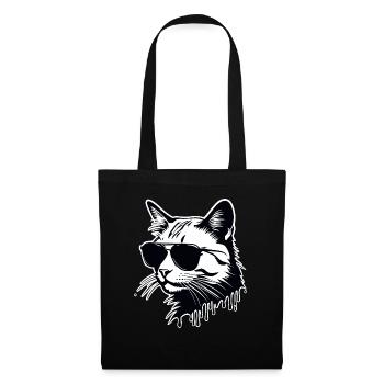 Diese Katze ist Lustig und Cool - Stoffbeutel - Schwarz - Vorne
