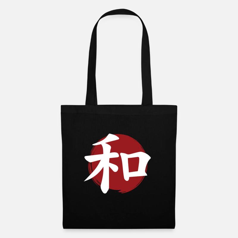 Friedens-Kanji - Stoffbeutel - Schwarz