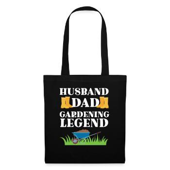 Husband dad gardening legend funny gift gardener - Sac en tissu - noir - Devant
