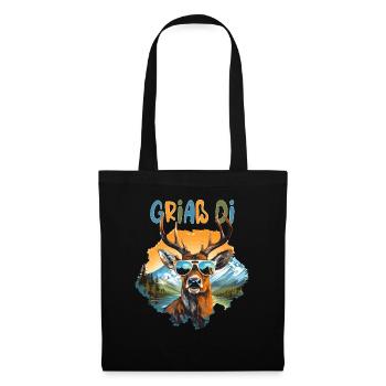 Griaß di Hirsch pour la fête du village Tracht Dorfkind - Sac en tissu - noir - Devant