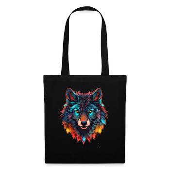 Wolf with Xmas Lights, Love Wolfs - Tote Bag - black - Front