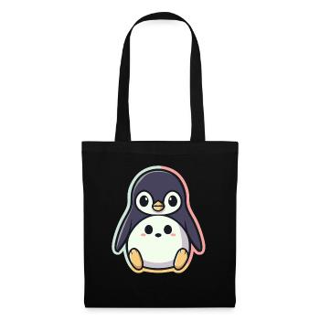 Pingouin kawaii - Sac en tissu - noir - Devant