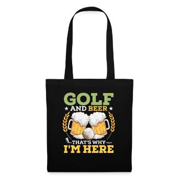 Golf et bière, c’est pourquoi je suis ici Golfeur Hobby - Sac en tissu - noir - Devant