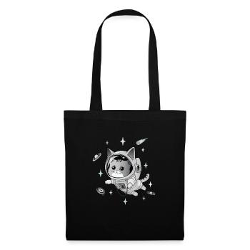 Chat astronaute - Sac en tissu - noir - Devant