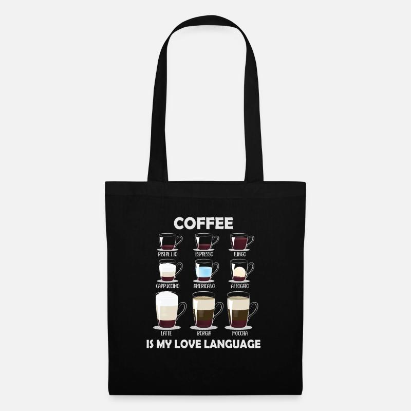 Kaffee ist meine Liebessprache - Stoffbeutel - Schwarz