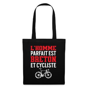L'Homme Parfait Est Breton Cycliste - Sac en tissu - noir - Devant