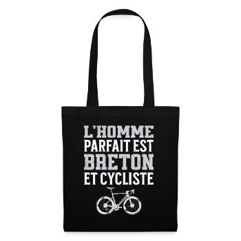 L'Homme Parfait Est Breton Cycliste - Sac en tissu - noir - Devant