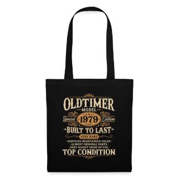 Oldtimer 1979 Jahrgang geboren Geburtstag Geschenk - Stoffbeutel - Schwarz - Vorne